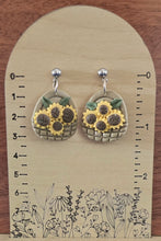 Load image into Gallery viewer, Basket of Sunflowers polymer clay earrings