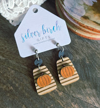 Load image into Gallery viewer, Striped Pumpkin Drop Earring