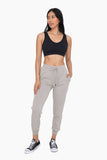 Mono B - Cuffed Joggers with Zippered Pockets: S:M:L (2:2:2) / BLACK OLIVE