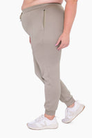 Mono B - CURVY Cuffed Joggers with Zippered Pockets: XL:1XL:2XL:3XL (2:2:1:1) / IVY GREEN