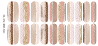 Ivy & Ash - Blush Brush | Neutral Brush Stroke Gold Glitter Nail Wrap