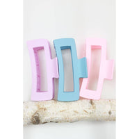 Love and Repeat - Matte Pastel Cut Out Rectangle Hair Claw : MIX COLOR / ONE