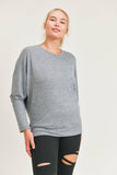 Mono B - CURVY Dolman-Sleeved Top: Natural / 1XL:2XL:3XL (2:2:2)