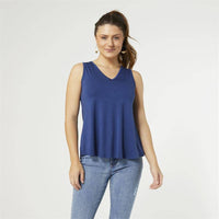 COCO + CARMEN - Madalyn V-Neck Tank Top: S/M / Black