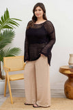 Blu Pepper - PLUS OVERSIZED SHEER CROCHET PULLOVER: NATURAL