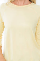 Perfect Peach - YMT20073V-3/4 SLEEVE ROUND HEM SOLID TOP: M / Banana