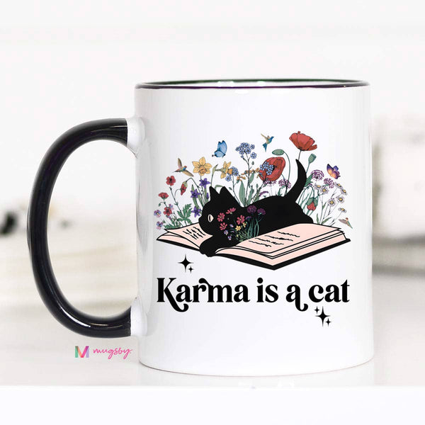 Mugsby - Karma is a Cat Coffee Mug: 11oz