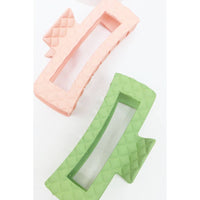 Love and Repeat - Matte Embossed Cut Out Rectangle Hair Claw: MIX COLOR / ONE