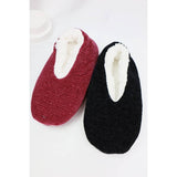 Love and Repeat - Cable Knit Fuzzy Slipper Socks: MIX COLOR / ONE