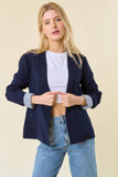 Doe and Rae - Stripe Lined Blazer - 10349J: L / Off White