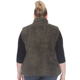 Plus Size Zip up sherpa vest: 2X / Camel