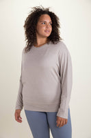 Mono B - CURVY Dolman-Sleeved Top: Natural / 1XL:2XL:3XL (2:2:2)