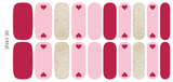 Ivy & Ash - Be Mine | Pink Hearts Valentine's Day Nail Polish Wraps