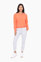 Mono B - Brushed Burnout Fleece Crew Neck: HOT CORAL / S:M:L (2:2:2)