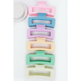 Love and Repeat - Matte Pastel Cut Out Rectangle Hair Claw : MIX COLOR / ONE