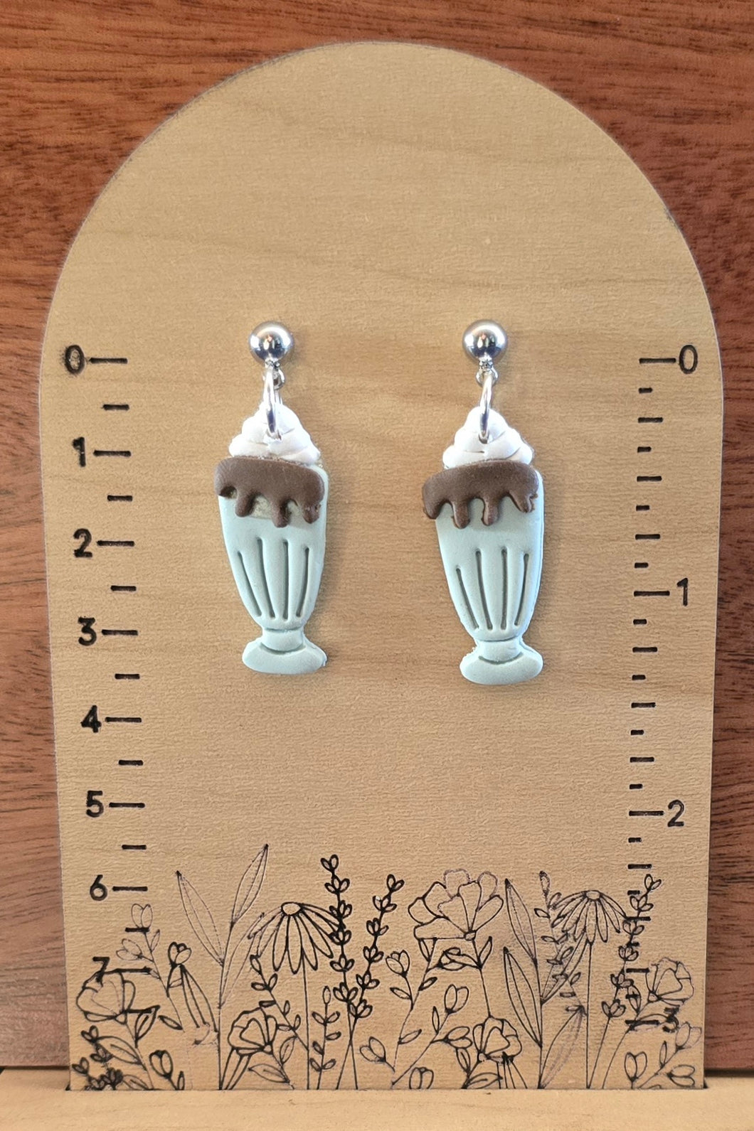 Hot Fudge Sundae Clay Earrings