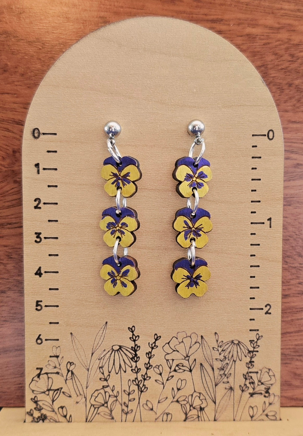 Dainty Pansy Charm Earring