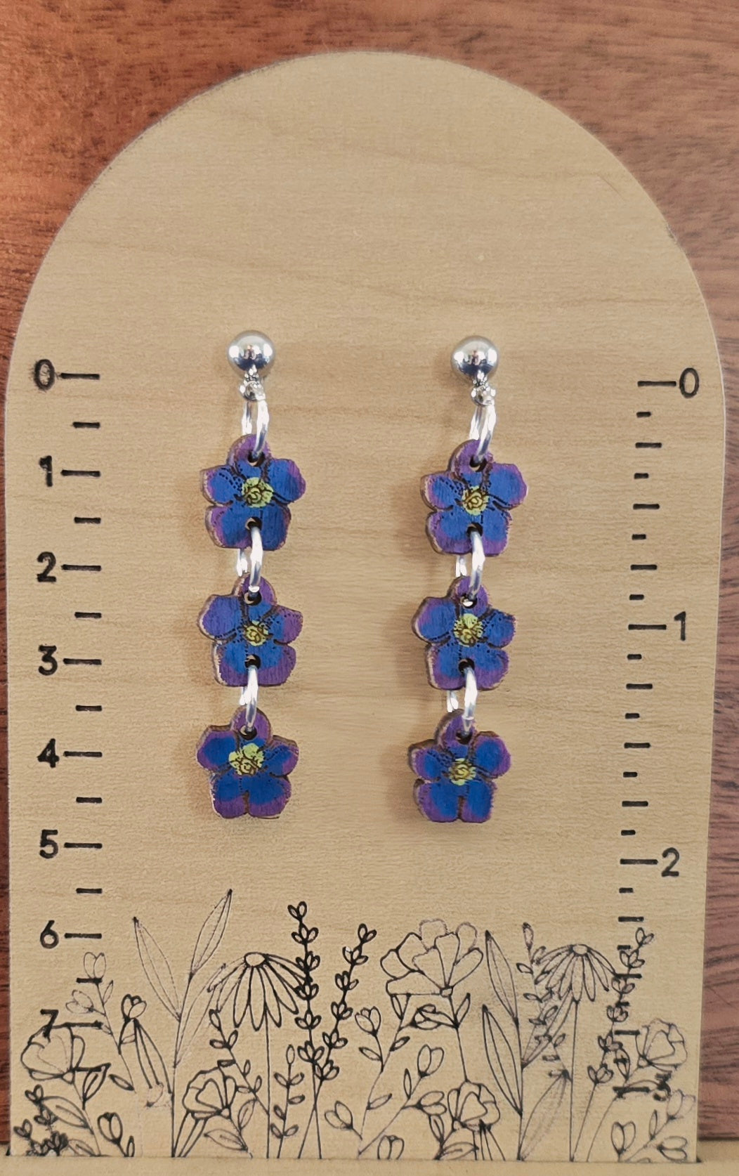African Violet Charm Earrings