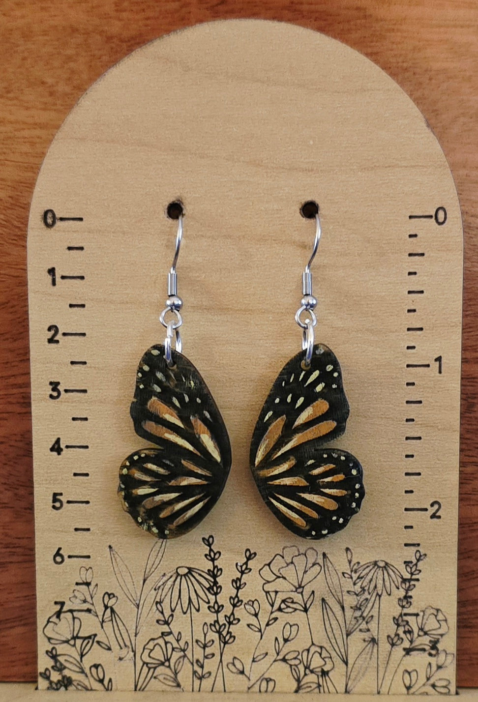 Hand Painted Monarch Butterfly Earrings