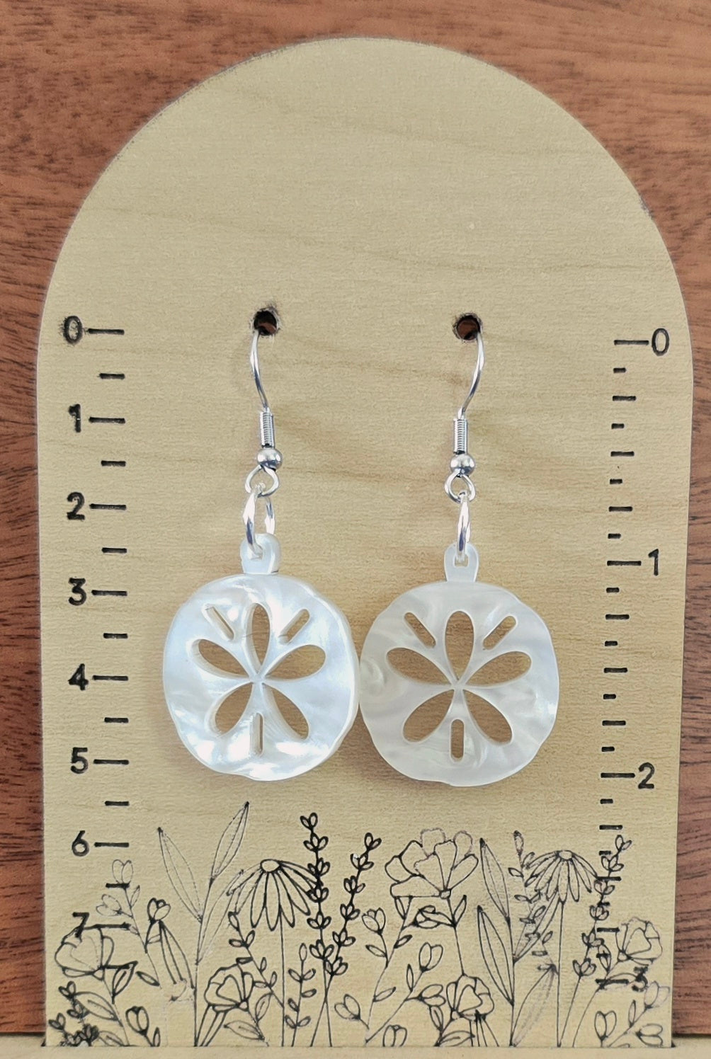 Pearlescent Sand Dollar Earrings