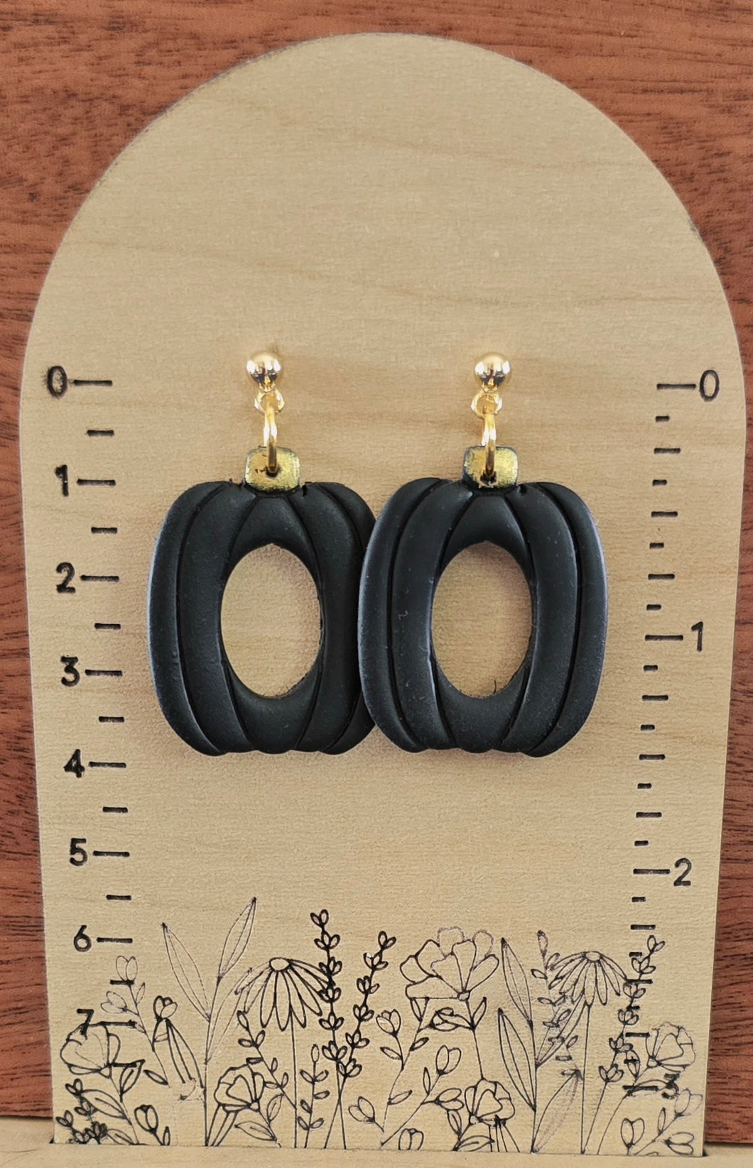 Polymer Clay Keyhole Pumpkin Drop Earring
