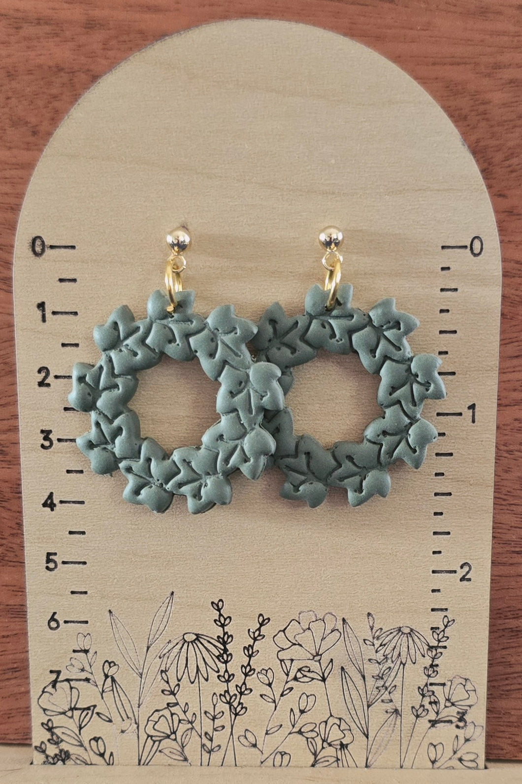 Fall Wreath polymer clay earrings