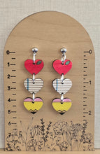 Load image into Gallery viewer, School Days dangle heart earrings
