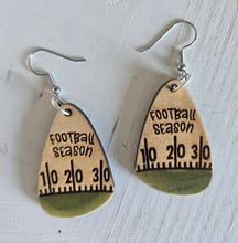 Load image into Gallery viewer, Football Season Wood Drop Earrings/ Hypoallergenic
