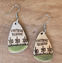 Load image into Gallery viewer, Football Season Wood Drop Earrings/ Hypoallergenic
