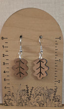 Load image into Gallery viewer, Oak Leaf Wood Earrings

