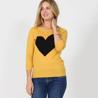 42POPS - ..Sweet heart valentine fitted pullover sweater: L / BLUSH/GREY-23026