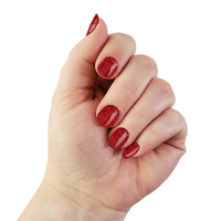 Ivy & Ash - Rosy Red Sparkle | Bright Red Glitter Valentine's Nail Wraps