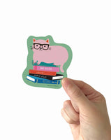 Girl of All Work - Library Cat Vinyl Sticker