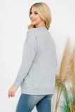 Perfect Peach - YMT20011V-LONG SLEEVE FRENCH TERRY TOP WITH KANGAROO POCKET: L / Marsala