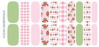 Ivy & Ash - Strawberry Patch | Strawberries & Pink Gingham Nail Wrap Set