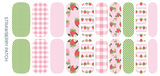 Ivy & Ash - Strawberry Patch | Strawberries & Pink Gingham Nail Wrap Set