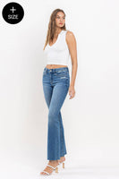 VERVET by FLYING MONKEY - PLUS SIZE MID RISE CLEAN CUT HEM BOOTCUT JEANS T6204-P: WELL-ROUNDED / 16