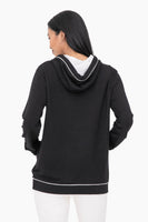 Mono B - Contrast Hoodie Pullover: S:M:L (2:2:2) / BLACK/NATURAL