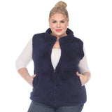 Plus Size Zip up sherpa vest: 2X / Camel