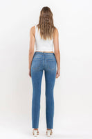 VERVET by FLYING MONKEY - MID RISE CLEAN CUT RAW HEM ANKLE BOOTCUT JEANS T6204: WELL-ROUNDED / 29