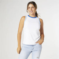 COCO + CARMEN - Keegan Border Trim Tank: L/XL / White/Orange/Pink