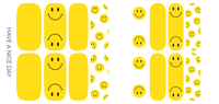 Ivy & Ash - Have A Nice Day | Yellow & White Smiley Face Nail Wrap