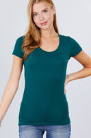 42POPS - ...Fitted Basic Scoop Neck Tee: L / Black-7436