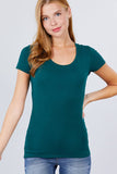 42POPS - ...Fitted Basic Scoop Neck Tee: L / Black-7436