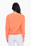 Mono B - Brushed Burnout Fleece Crew Neck: HOT CORAL / S:M:L (2:2:2)