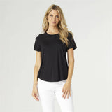 COCO + CARMEN - Erin Pleat Back Tee: S/M / Aqua