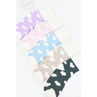 Love and Repeat - Heart Print Plush Socks: MIX COLOR / ONE