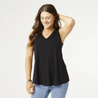 COCO + CARMEN - Madalyn V-Neck Tank Top: L/XL / Bright Rose