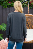 Perfect Peach - YMT20011V-LONG SLEEVE FRENCH TERRY TOP WITH KANGAROO POCKET: S / Stone