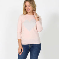 42POPS - ..Sweet heart valentine fitted pullover sweater: M / Navy/Oatmeal-151442